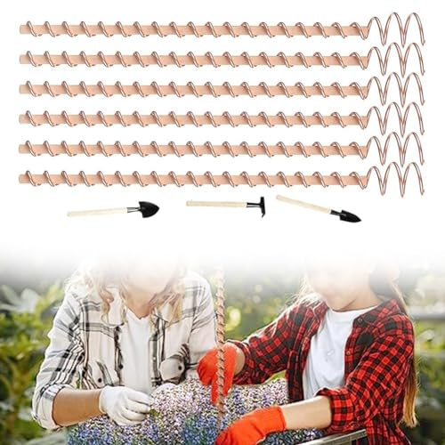 Jayruit 6 x Elektrokultur-Garten-Kupferspulen für den Außenbereich, Garten, Pflanzen, Innentöpfe, Blumenbeete, D175AO8KXMMDQXS9I85P