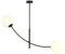 Licht-Erlebnisse Deckenleuchte Glas Metall Modern L: 83 cm H: max. 60 cm Schwenkbar Schwarz Weiß E14 2-flammig Kugelschirm Wohnzimmer Deckenlampe DORA
