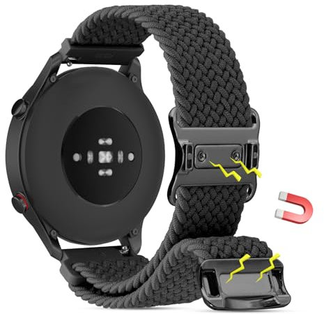 Xisair 18mm Correa de Nylon Compatible con Garmin/Fossil/Huawei Correas Magnética de Liberación Rápida, Correas Deportivas Transpirables Correa Tejida de Correa Ajustable para Hombres y Mujeres