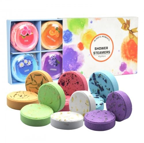 Disnace 6 Pièces Bombes de Bain Végétaliennes, Comprimés de Douche Aromathérapie, Bombes de Bain Moussant, Coffret Cadeau de Boules de Bain, Sel de Bain Bombes de Douche, Revigorant et Relaxant
