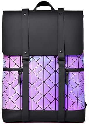 FANDARE Geometrisch Tagesrucksack für Damen Holographisch Outdoor Rucksack Herren Rucksack City Kurierrucksack Herren Einkaufsrucksack Daypack Wasserdicht Arbeitsrucksack Uni Radfahren Rucksack