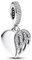 Wedanor Charme Herz für Engel Charms-Anhänger 925 Sterling Silber Charm Bead Pendant für Europäische Armbänder und Halsketten