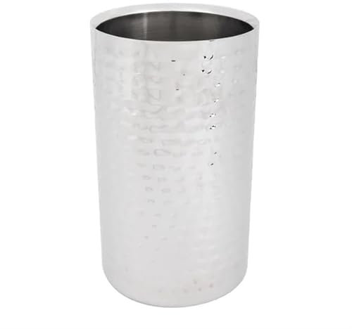 Olympia Hammered Double Wall Wine Cooler - Stainless Steel Ice Bucket for Champagne, Beer, Cold Drinks, Party, Bar FU284