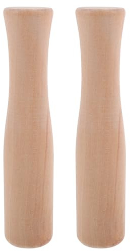 IMIKEYA 2 Stück Stößel Holz: 14 cm lang Ersatz Holzstößel für Mörser - Ersatz Mörser Stößel für Lebensmittel Küchenstampfer Mahlen Lebensmitteln Werkzeug