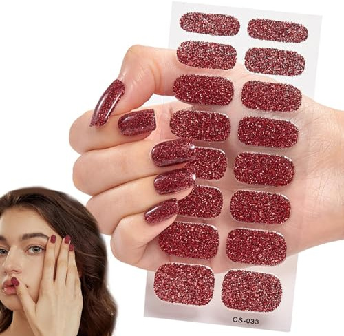 Gel-Nagelstreifen, Glänzend Solide Streifen Echtes Gel Nagellack Aufkleber UV Gel Nagelfolie, Gradient Nagelfolie Selbstklebend UV Gel Wraps Nagelaufkleber Nagelfolie UV Härtend