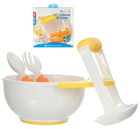 Essensset für Kinder, Utensilienset für Kinder - 4-teiliges Set Kindergeschirr mit rutschfester Unterseite - Utensilien-Set, sicher, ergonomisch, mit langem Griff, Utensilien für Gemüsepüree