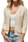 GRACE KARIN Women Lightweight Cardigan Summer Elegant V Neck Hollow Out Sweater L Apricot