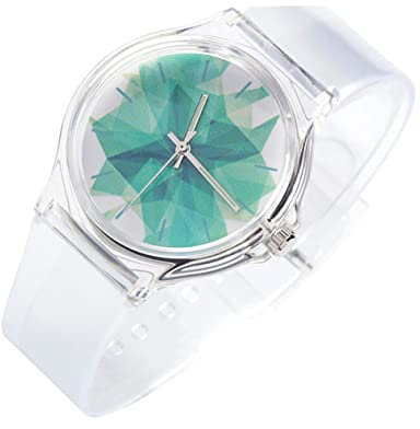 DEARMAMY 1 Pc Mirar Watch relógios Bell Campanilla Correa rejoj Women Reloj para Estudiante Plata Oro Reloj de Moda para Estudiantes Reloj de Pulsera Elegante Espejo de plástico Transparent