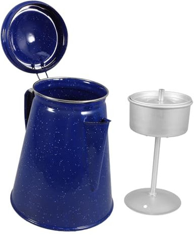 FUNNETOYU Kaffeekanne aus Emaille camping kaffeekanne camping kaffeekocher Haushalts-Wasserkessel Emaille Kaffeekocher Wasserkessel für Camping Lagerfeuer Wasserkocher Camp Kaffeekanne Eisen