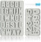 Luxoraiova Molde de silicona con letras y números, A-Z y 0-9, moldes de silicona 3D del alfabeto para chocolate, jabón y resina epoxi, color gris