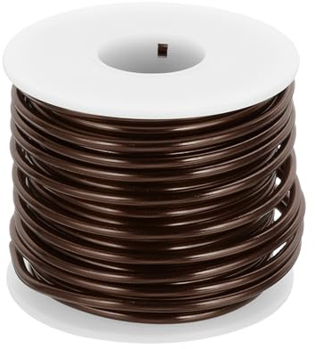 sourcing map 9 Gauge Anodized Aluminum Craft Wire Bendable Bonsai Training Wire 56 Feet 3mm for Sculpting Crafts Wreath Floral Beading Jewelry Making, Brown