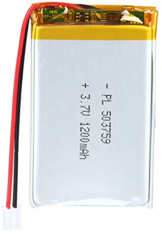 Batterie LiPo 3,7V 1200mAh 503759 avec câble JST – Batterie Lithium Polymère rechargeable pour enceintes Bluetooth, projets DIY et appareils électroniques