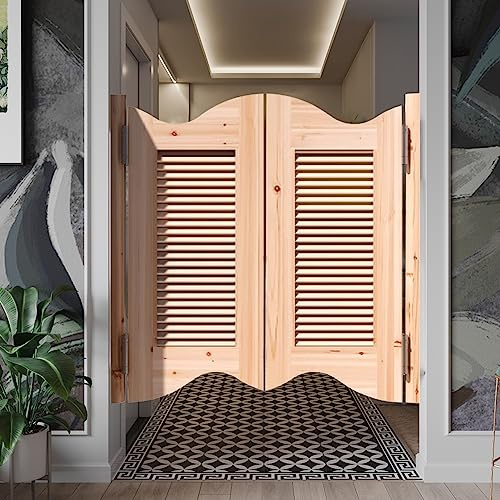 Western Style Holz Saloon Tür Doppelschaukel Cowboy Tür für Innen Bar Eingang Ideal für Badezimmer Küche Schlafzimmer Balkon - Größe:W90