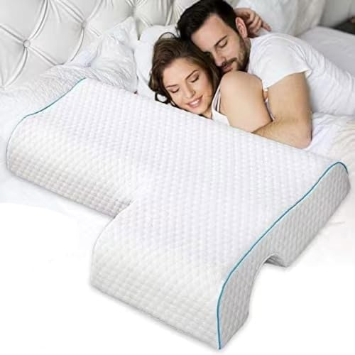 Pärchen-Kissen, Paare, spezielle Druck-Memory-Foam-Kissen zum Schlafen, Nackenkissen mit Bogen-Design, atmungsaktives langsames Rückpralldruckkissen für Schlafen, Armdruck (A)