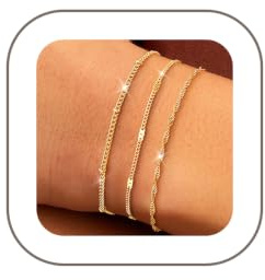 ZOERAY Armband Damen Gold Silber Wasserfest 18K Vergoldet Armbänder Set | 3 Stück Stapelbare Charm Armbander Gold Silber Twist Schlange Armkette Verstellbare Armreif Modeschmuck Geschenke für Frauen