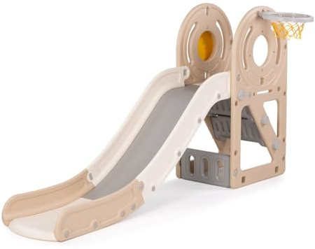 Chipolino Toboggan Enfants Canard 170 cm Longueur Glisse Panier de Basket-Ball, Coloris:Beige