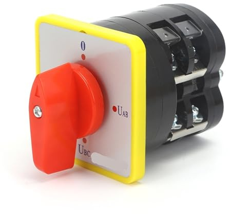 Interruptor de leva de conmutación rotativo LW5D-16/YH2.2 de 16 A, 4 posiciones, 8 tornillos, 1 unidad