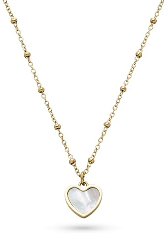 s.Oliver Damen Schmuck – Halsketten, Armbänder & Ohrstecker mit Perlmutt-Herz Anhänger in verschiedenen Farben – zeitlos, modern und alltagstauglich - Geschenkidee