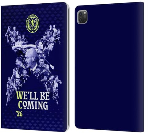 Head Case Designs Offizielle Scotland National Football Team Grafiken 2026 Wir Kommen Leder-Wallet-Hülle Kompatibel mit Apple iPad Pro 11 2020/2021 / 2022