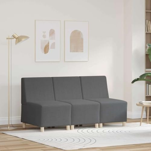 Fangmaliuyun Modularer Cord 3er Sessel ohne Armlehnen Dunkelgrau 55x55x82 cm Modernes kompaktes Sofa für Wohnzimmer Küche Jugendzimmer und Büro