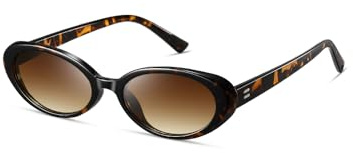 kimorn ovale Sonnenbrille für Damen und Herren Mode kleine ovale Sonnenbrille 90er Jahre Vintage Sonnenbrille (Schildkrötenholz/Braun)