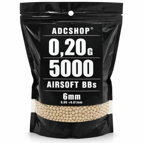 5000 Bolas Airsoft 0,20 g – 6 mm – AEG, AEP, Gas, CO2 y Muelle