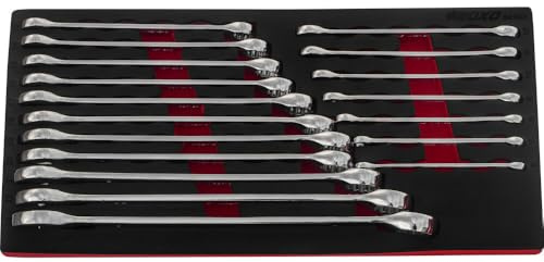 Combination Spanner Set 18 Piece 6-24mm 15° Offset Jaw in EVA Foam BOXO BX7003