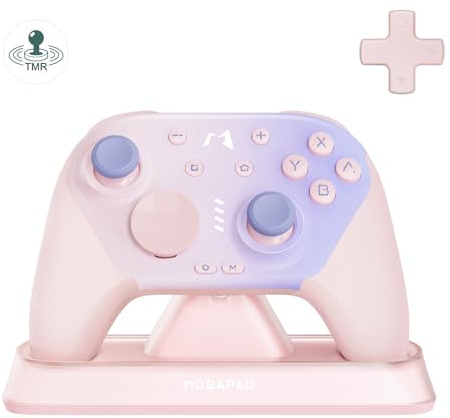MOBAPAD Chitu2 HD Wireless Controller for Switch/PC/Android/iOS (Pink) | TMR Glide Joysticks, Mechanical Buttons, HD Rumble, NFC, 6-Axis, RGB Dock, Programmable Back Buttons