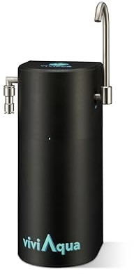 ViviAqua Depuratore Acqua Rubinetto con Filtro Antibatterico AG5. No Cloro, No Elettricità. Design esclusivo 14 Colori. Conforme DM174. Installazione 3 Minuti. Made in Italy. Model 1 (Carbon Black)