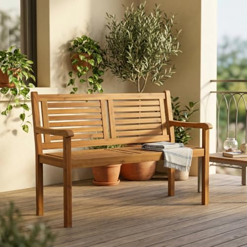 2-Sitzer Gartenbank aus Akazienholz, Braun, 118 x 58 x 89 cm