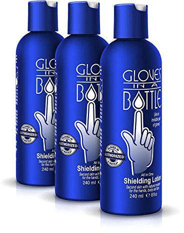 Gloves in a Bottle Shielding Lotion - Great For Dry Itchy Skin! Grease-Less And Fragrance Free! 3 Pack 8oz