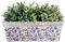 Esschert Design 3 Stück Balkonkasten, Blumenkasten aus Keramik in blau-weiß, ca. 40 cm x 16 cm x 15 cm