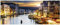 Wallario Glasbild Canal Grande in Venedig am Abend mit untergehender Sonne - 32 x 80 cm Wandbilder Glas in Premium-Qualität: Brillante Farben, freischwebende Optik