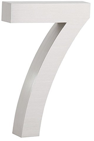 Zelsius Edelstahl Hausnummer „7“ | 13 x 20 cm, silber | Weitere Nummern verfügbar | Hausnummern, Hausnummernschild, Hausnummern Edelstahl