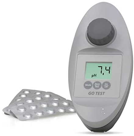 GoTest Photometer - Wassertestgerät für Pools - inklusive Testtabletten - wasserdicht - zur Messung von Wasserwerten im Schwimmbad