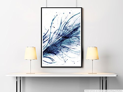 Sinus Art Kunst Leinwandbild - Handgemalte Feder- Fotodruck in gestochen scharfer Qualität