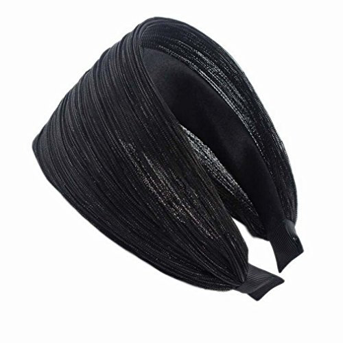 YiyiLai Serre-tête Large Ruban Bande Femme Bandeau Coiffure Accessoire Vintage Casual Soirée Noir