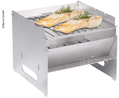 Barbecue pieghevole in acciaio inox, 250 x 250 mm, a innesto (932991665)