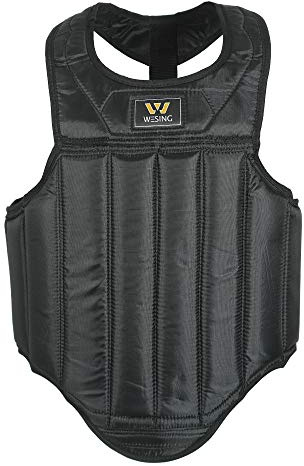 W WESING Kampfsport Muay Thai Boxen Brust Schutz Sanshou Body Shield - Schwarz - m