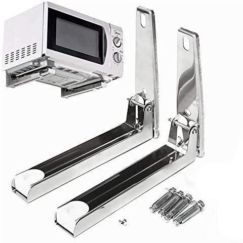 Senmubery Stütz Rahmen Stahl Faltbare Stretch Regal Rack Mikrowelle Wand Halterung Edelstahl Silber