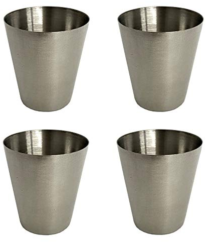 HAC24 4er Set Edelstahl Schnapsgläser 4cl Pinnchen Shotgläser Shot Glas Stamper Schnaps-Becher Partygläser