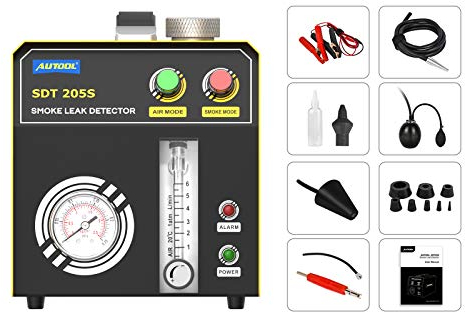 AUTOOL Détecteur de Fuite de Fumée EVAP Voiture DC 12V avec Débitmètre Réglable, Testeur/Localisateur Diagnostic de Fuite de Tuyau Carburant Automobile Deux Modes Affichage pour Tous Les Véhicules