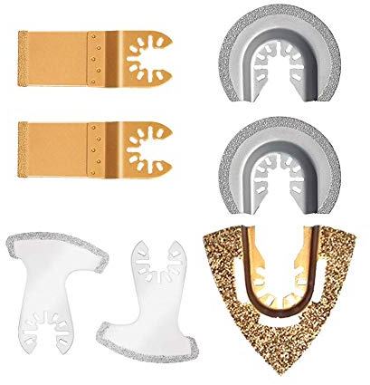 Lsaardth Universal Hartmetall Oszillierende SäGebläTte - 7 Pcs Oszillierendes ZubehöR Set Mix Multitool SäGebläTter Kit Gemischte Multitool SäGebläTte Schnellwechsel Oszillationswerkzeug Blattset
