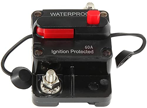 CENPEK Disjoncteur étanche pour à Moteur de pêche à la traîne Véhicules ATV Marins Système de Batterie électronique Audio stéréo Fusible en Ligne avec Interrupteur à réinitialisation manuelle-60Amp