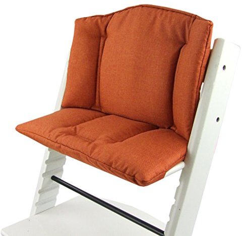 BambiniWelt by Rafael K. Ersatzbezug [Bezug Sitzkissen Kissen-Set] Sitzverkleinerer kompatibel mit Stokke Tripp Trapp für Hochstuhl-Kinderstuhl Mod. 1 (meliert orange)