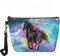 HELLHERO Kleine Kosmetiktasche für Damen und Mädchen, aus Leder, pferd, Make-up-Tasche
