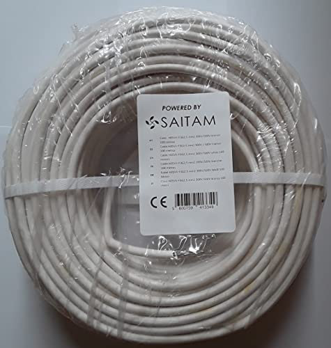 Câble H05VV-F Tuyau 3G2,5 mm 100 m (blanc)