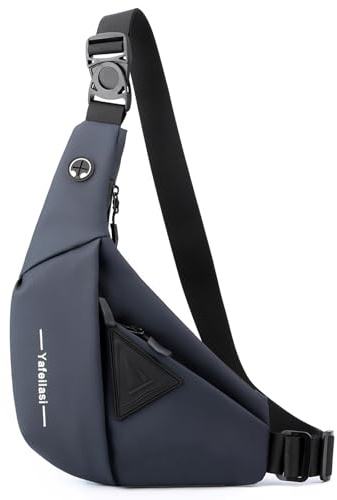 VARLIVOO Bandolera Hombre Antirrobo, Bolso Cruzado Pequeño para Hombre, Bolsa de Pecho Impermeable para Trabajo, Viaje y Uso Diario Azul B