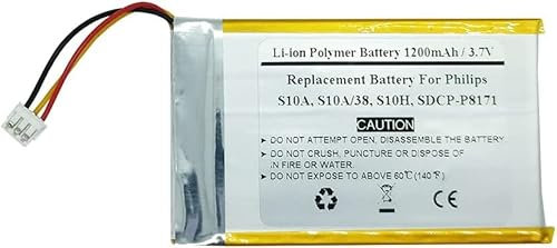 Batterie de rechange 1200 mAh 3,7 V pour téléphone sans fil Philips S10A, S10A/38, S10H, SDCP-P8171, PH454061