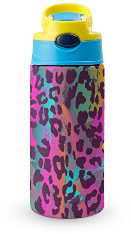 Bouteille En Acier Inoxydable Couleur Léopard Gourde Isotherme Pour L'école Voyage Sport 500Ml